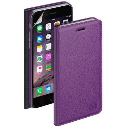 Чехол-книжка для iPhone 6 Plus PU Wallet Cover и защитная пленка, Deppa, фиолетовый фото 