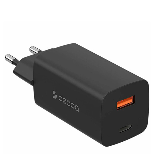 СЗУ Deppa 1USB + Type-C PD 3.0 QC 3.0 65W Gan Black фото 