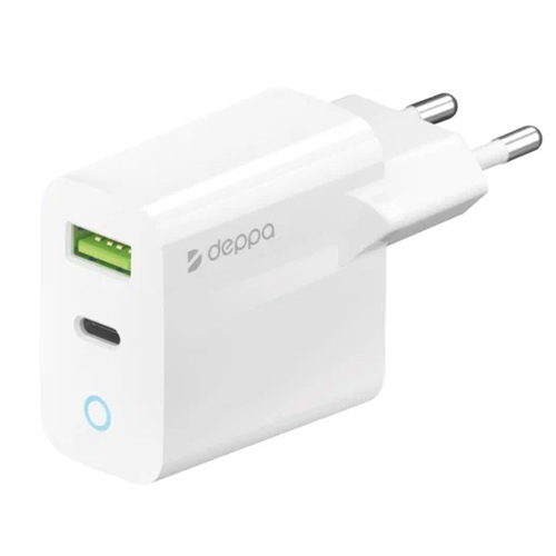 СЗУ Deppa USB Type-C+USB-A QC 3.0 PD 3.0 33W White фото 